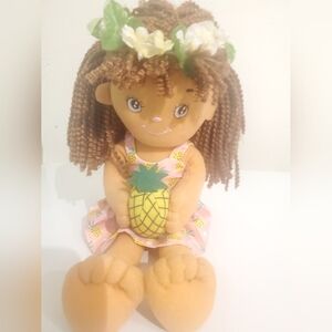 ALOHAS Stuffed Doll with Pink Dress and Pineapple